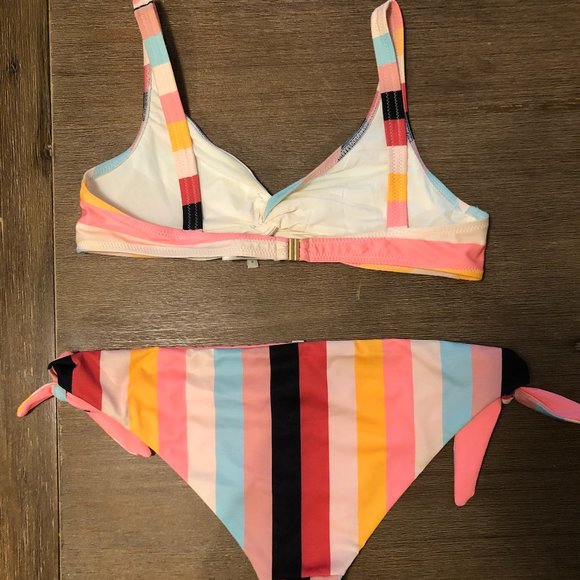 Solid + Striped Bikini - Picture 2 of 4